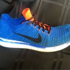 Nike Men's Free RN Run Flyknit 2017 Running Shoes Size 13 Blue